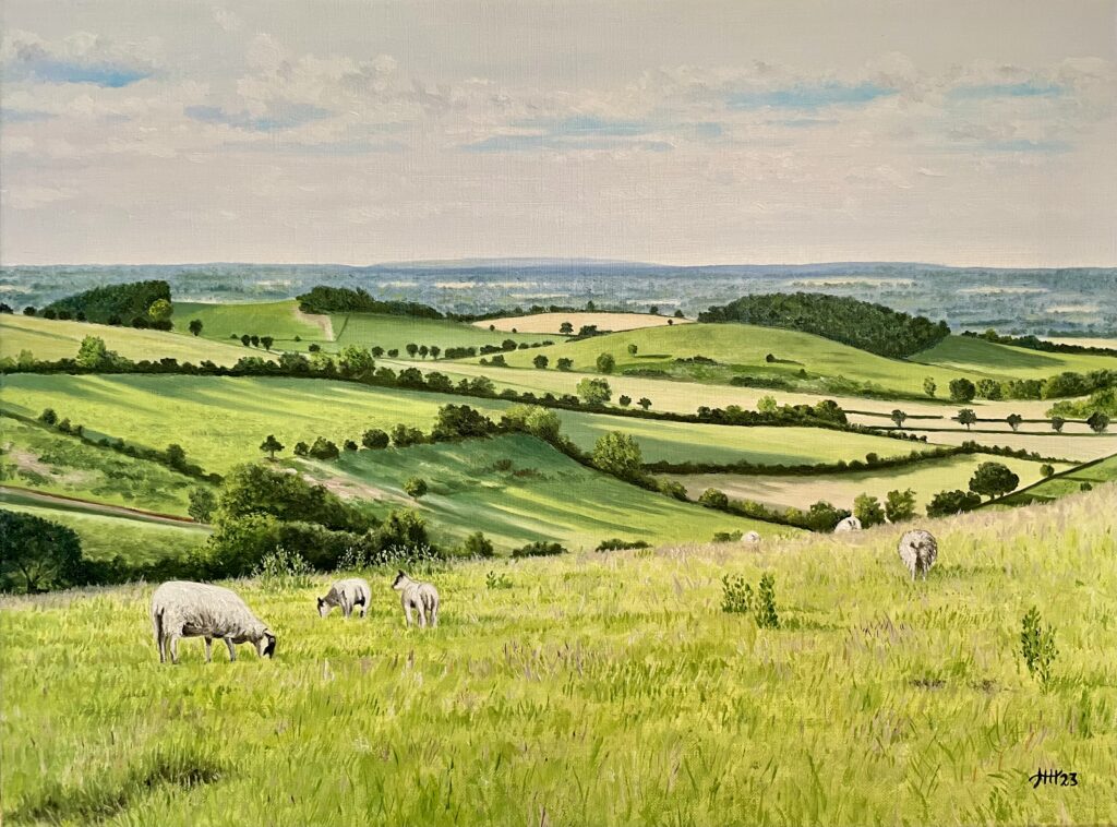 Shropshire hills England painting schilderij