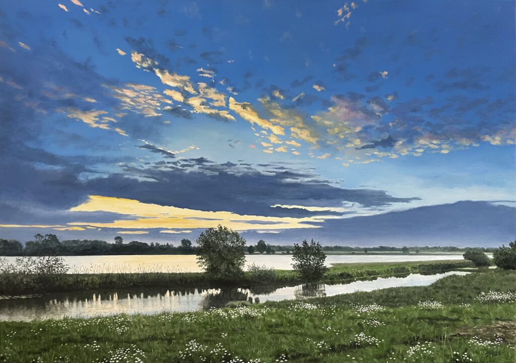Zonsondergang de IJssel Wilp rivier